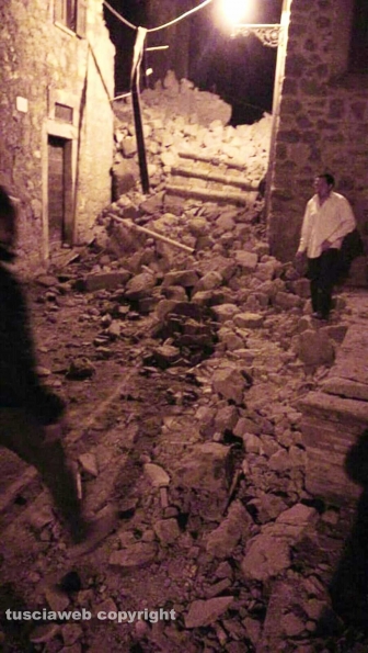 Chia - Crollo nel centro storico