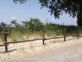 La staccionata rotta sul lungolago di Montefiascone