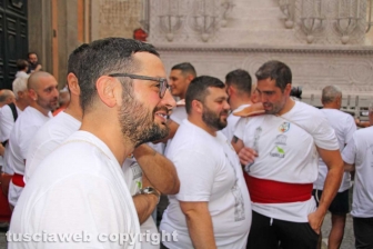 Viterbo - Macchina di Santa Rosa - Dies Natalis la prova per le vie della città - I facchini