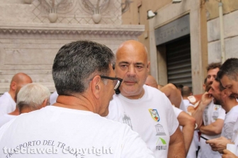 Viterbo - Macchina di Santa Rosa - Dies Natalis la prova per le vie della città - Il capofacchino Sandro Rossi