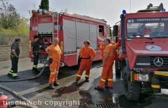 Fiamme a ridosso dell'Aurelia, prociv e vigili del fuoco al lavoro