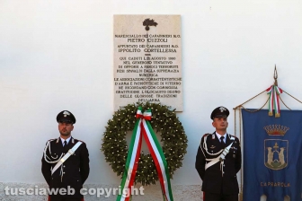 Nella foto: Viterbo – La commemorazione dei carabinieri Pietro Cuzzoli e Ippolito Cortellessa