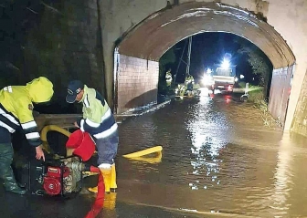Maltempo - Un intervento dell'Aeopc di Tarquinia