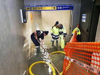 Maltempo - Un intervento dell'Aeopc di Tarquinia