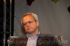 Enrico Mentana con Filippo Rossi a Caffeina