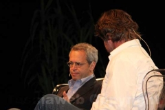 Enrico Mentana con Filippo Rossi a Caffeina