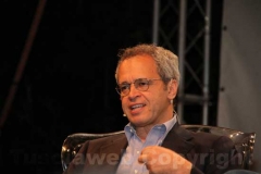 Enrico Mentana con Filippo Rossi a Caffeina