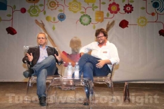 Enrico Mentana con Filippo Rossi a Caffeina