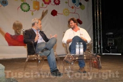 Enrico Mentana con Filippo Rossi a Caffeina