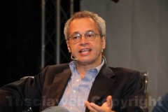 Enrico Mentana con Filippo Rossi a Caffeina