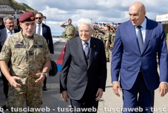 Il presidente Sergio Mattarella al poligono di Monte Romano - Guido Crosetto e il capo di stato maggiore dell’Esercito Carmine