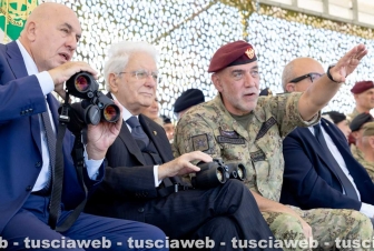 Il presidente Sergio Mattarella al poligono di Monte Romano - Guido Crosetto e il capo di stato maggiore dell’Esercito Carmine Masiello