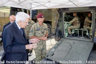 Il presidente Sergio Mattarella al poligono di Monte Romano