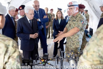 Il presidente Sergio Mattarella al poligono di Monte Romano - Guido Crosetto