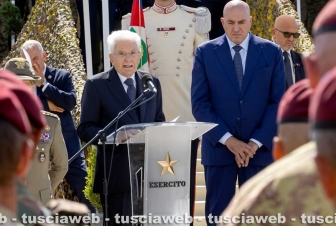 Il presidente Sergio Mattarella al poligono di Monte Romano - Guido Crosetto