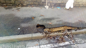 Fango e acqua a porta San Pietro