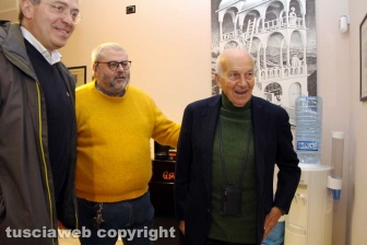 Viterbo - Fausto Bertinotti in visita alla redazione di Tusciaweb