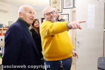 Viterbo - Fausto Bertinotti in visita alla redazione di Tusciaweb