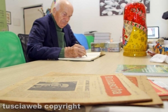 Viterbo - Fausto Bertinotti in visita alla redazione di Tusciaweb