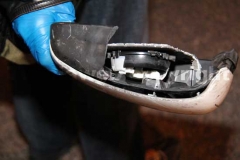 Lo specchietto del furgone che colpito Faccenda