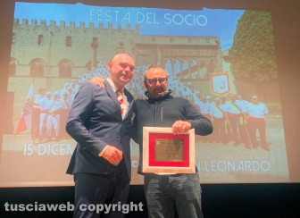 Viterbo - Festa del socio - Consegna targhe ai facchini di Santa Rosa con servizio di trasporto di 10 anni