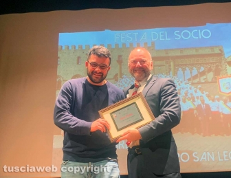 Viterbo - Festa del socio - Consegna targhe ai facchini di Santa Rosa con servizio di trasporto di 5 anni
