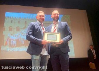 Viterbo - Festa del socio - Consegna targhe ai facchini di Santa Rosa con servizio di trasporto di 5 anni
