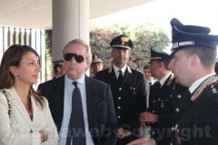 Il capo della Digos Monia Morelli, il vicequestore Vincenzo Cianchella e il comandante dei carabinieri di Civita Castellana Stefano Leuzzi