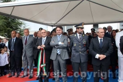 L\'assessore provinciale ai Lavori pubblici Gianmaria Santucci, il colonnello Paolo Occhipinti e il questore Gianfranco Urti