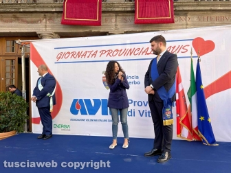 Festa dell'Avis - Benemerenza in oro - Il presidente della provincia Alessandro Romoli e Antonella Sberna
