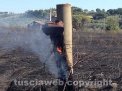 Viterbo - Fiamme sulla Cassia