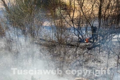 L\'incendio tra strada Bagni e la Superstrada