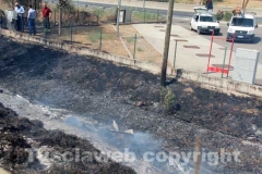 L\'incendio tra strada Bagni e la Superstrada