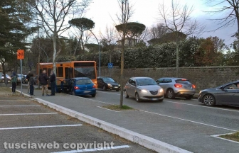 Viterbo - Viale Trieste - Frontale tra autobus e macchina