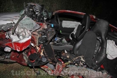 Il frontale sulla Cassia - La Porsche distrutta
