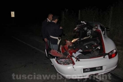 Il frontale sulla Cassia - La Porsche distrutta