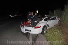 Il frontale sulla Cassia - La Porsche distrutta