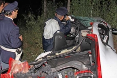 Il frontale sulla Cassia - La Porsche distrutta