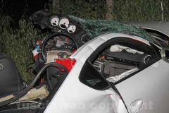 Il frontale sulla Cassia - La Porsche distrutta