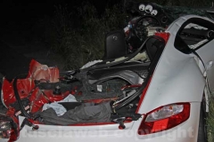 Il frontale sulla Cassia - La Porsche distrutta