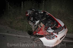 Il frontale sulla Cassia - La Porsche distrutta