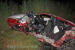 Il frontale sulla Cassia - La Porsche distrutta