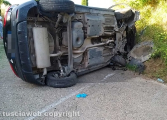 Montefiascone - Frontale tra due auto, diversi feriti