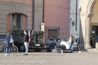 Gianni Morandi sul set a Viterbo