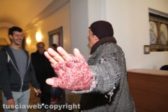 Gianni Morandi sul set a Viterbo