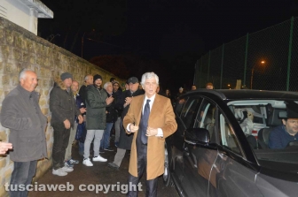 Tarquinia - L'arrivo allo stadio Cardoni di Gianni Rivera