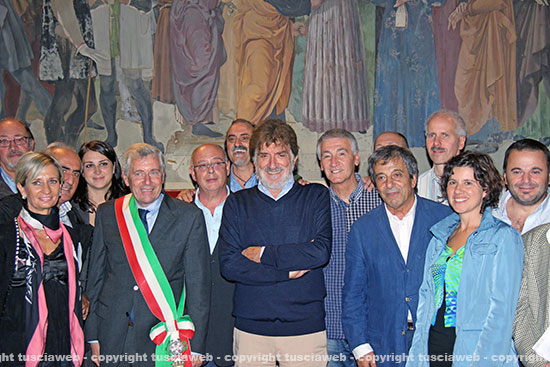 Gigi Proietti accolto a palazzo dei Priori