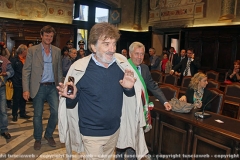 Gigi Proietti accolto a palazzo dei Priori