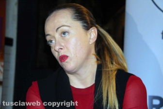 Giorgia Meloni a Viterbo per gli auguri di Natale di FdI