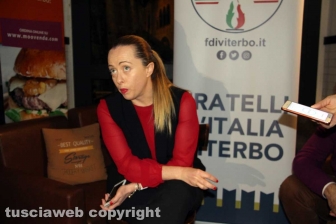 Giorgia Meloni a Viterbo per gli auguri di Natale di FdI